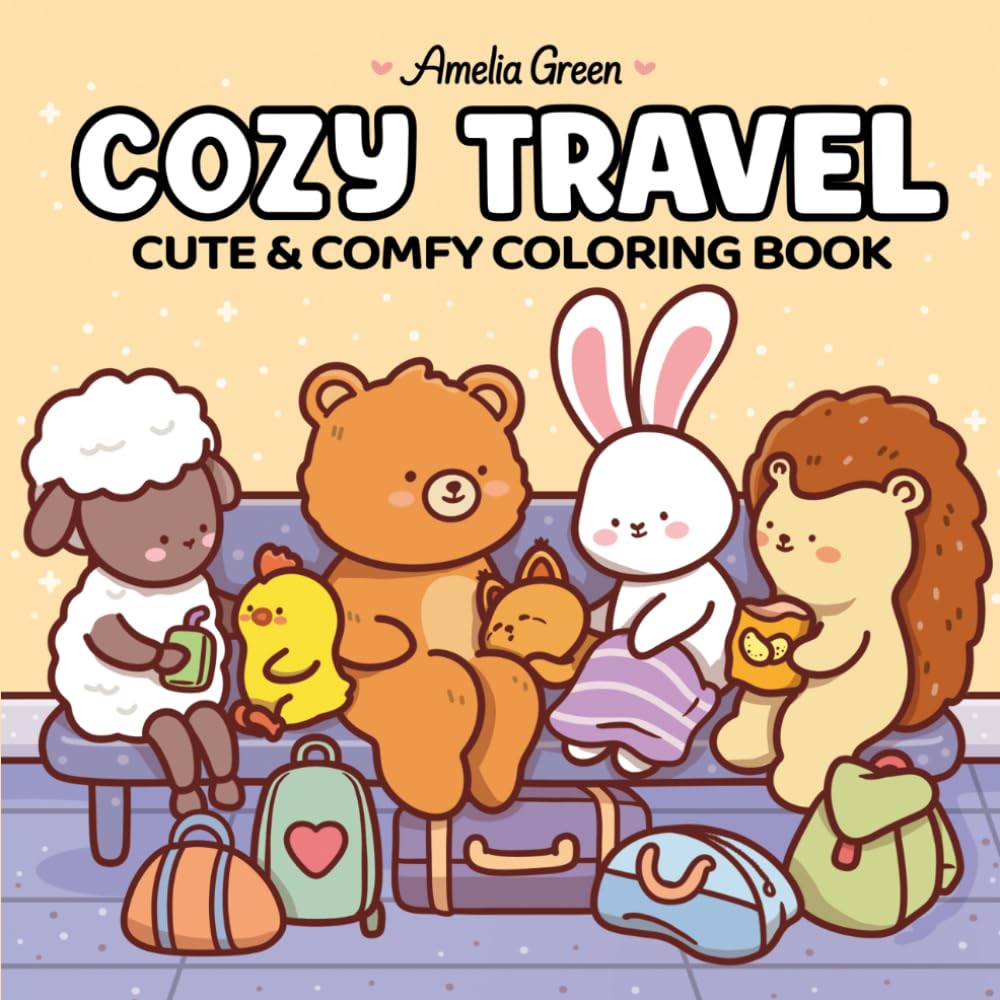 Cozy Travel: Cute & Comfy Coloring Book for Adults and Teens cover image