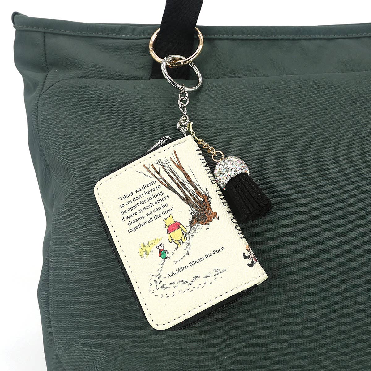 WINNIE THE POOH BOOK BAG CHARM COIN PURSE IN VINYL