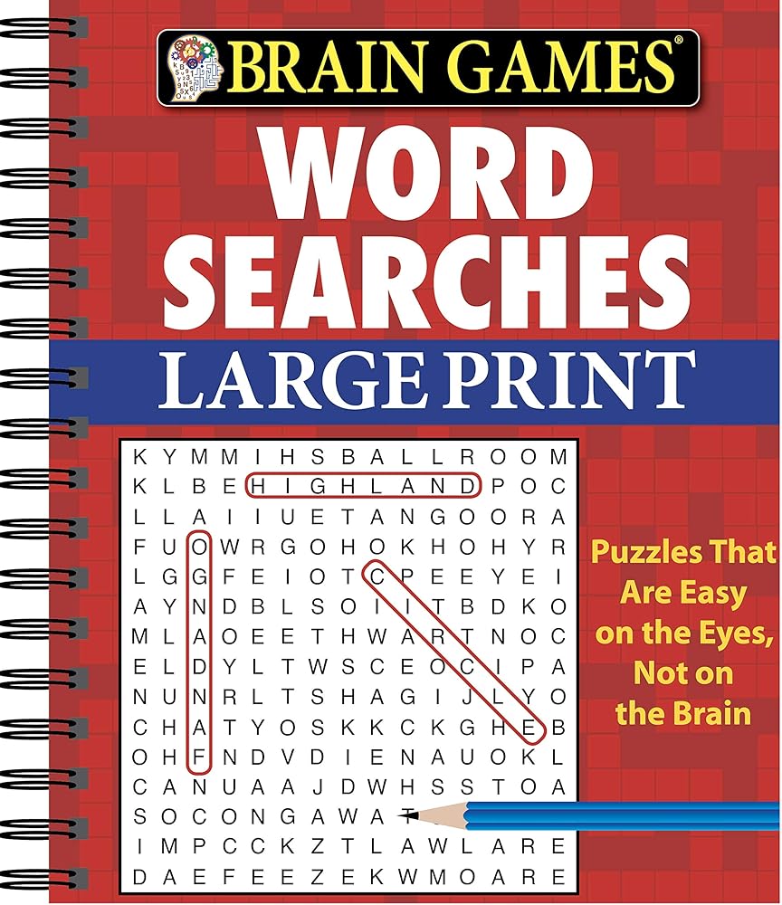 Brain Games - Word Searches - Large Print (Red) cover image