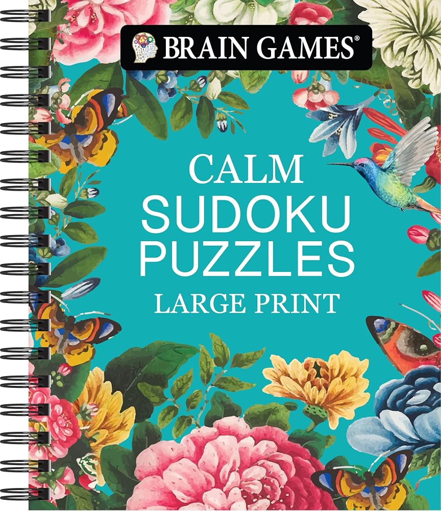 Brain Games - Calm: Sudoku Puzzles - Large Print (Brain Games Large Print) cover image