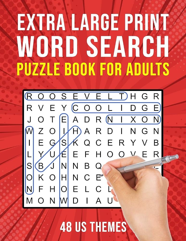 Extra Large Print Word Search Book for Adults: 48 US Themed Wordsearch Puzzles for Seniors or Visually Impaired cover image